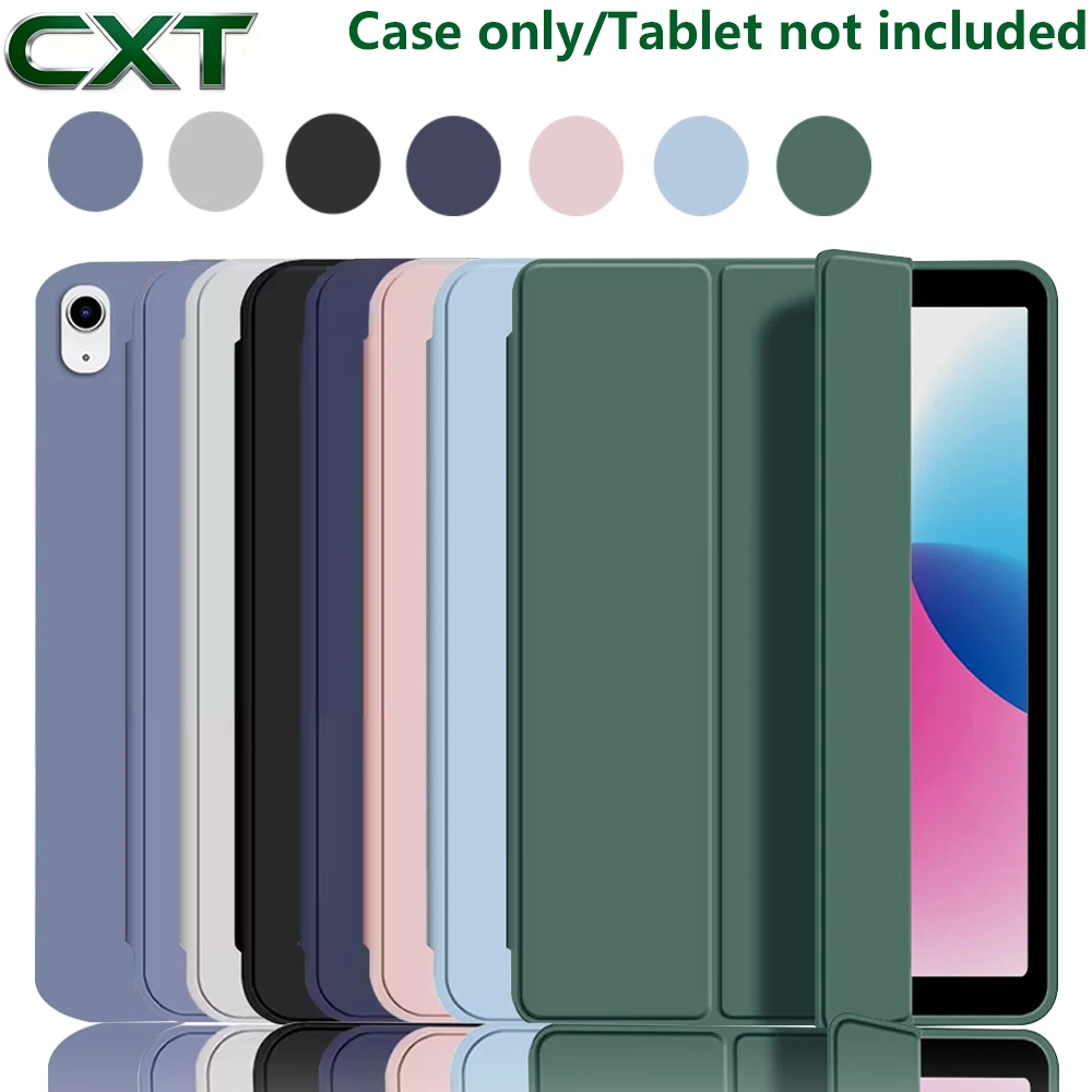 

Тройной флип-чехол для iPad 10th 11th Gen A16 5 6 7 8 9 Air 4/5/6/7 Pro 11 12.9 mini Мягкий защитный чехол с автоматическим режимом сна/пробуждения