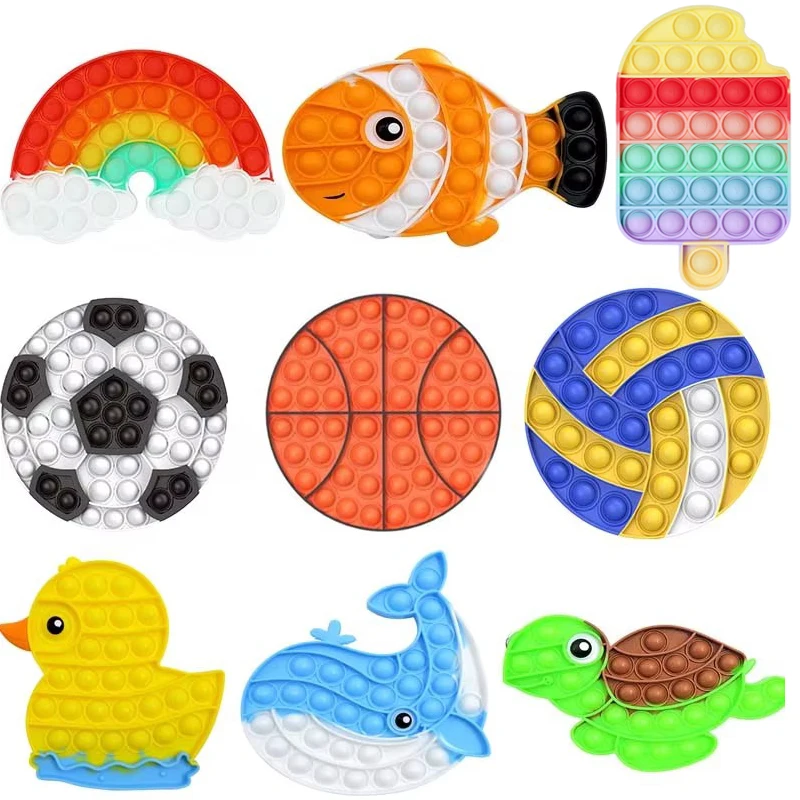 1Pcs Push Bubble Fidget Toys Animal Frog Rabbit Tortoise Stress Relief Toy Antistress Soft Squishy Sensory Toy for Kids Gift