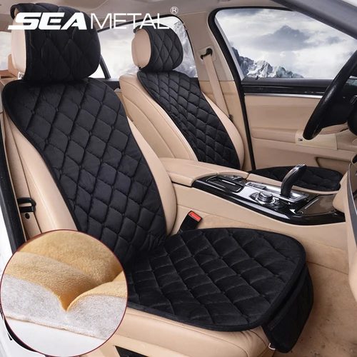 Imagen 1 del producto Funda rosa para asiento de coche para mujeres y niñas, bonito cojín para asiento de coche, alfombrilla de protección Interior de felpa Universal, accesorios de cubierta para automóvil