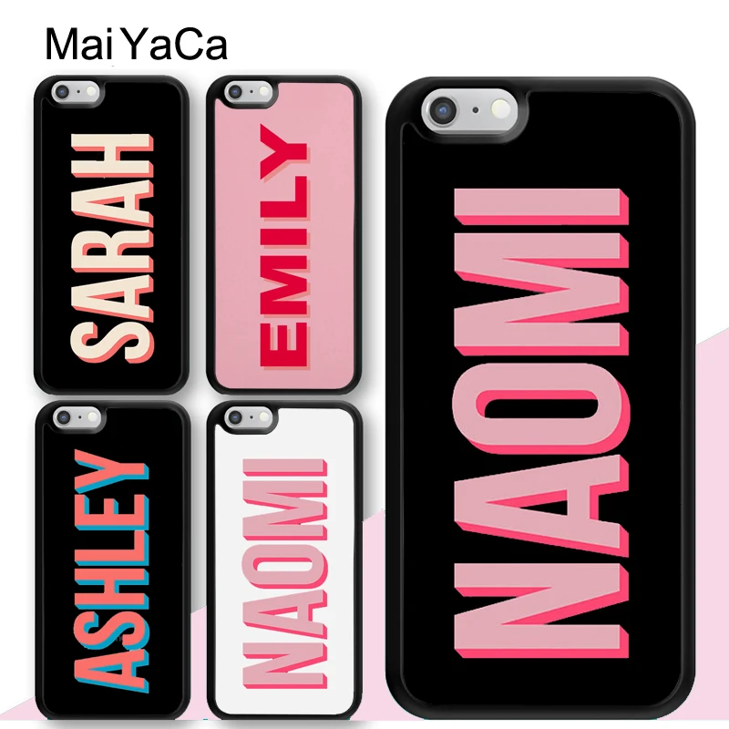 Pink PERSONALISED CUSTOM Name INITIALS MONOGRAM Phone Case For iPhone 13 12 Pro Max mini 11 14 Pro Max XS X XR 7 8 Plus SE Coque