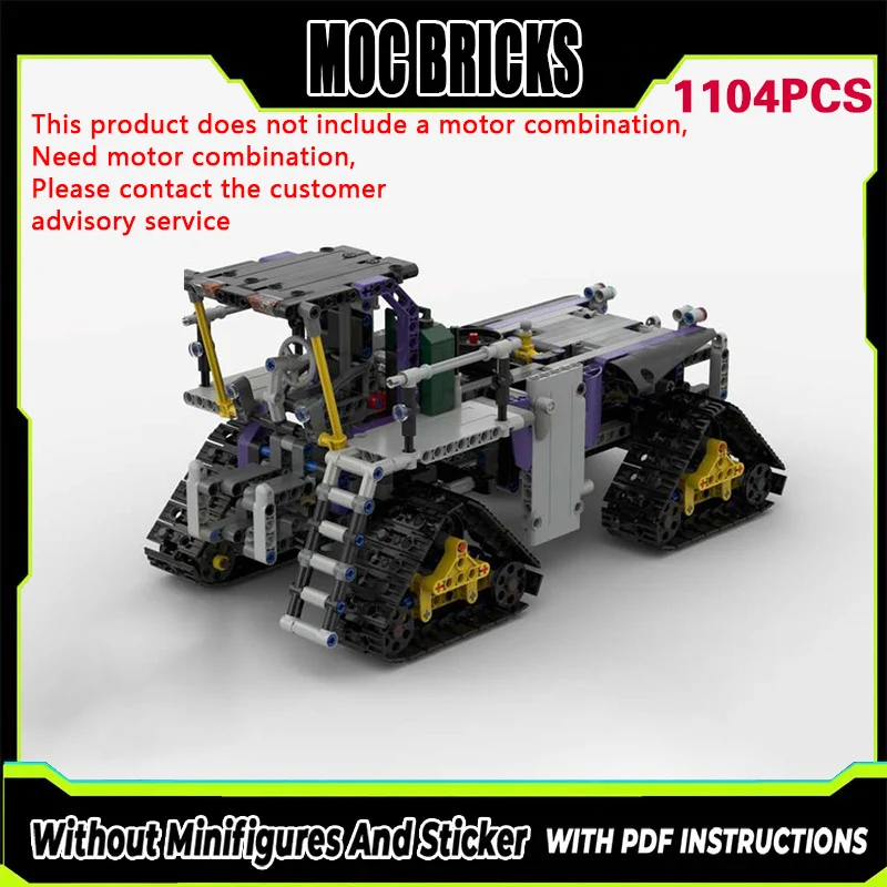 

Конструктор MOC: Модель городского автомобиля, классический гусеничный трактор, модульные технологичные блоки, подарки, праздничный набор для сборки, детские игрушки