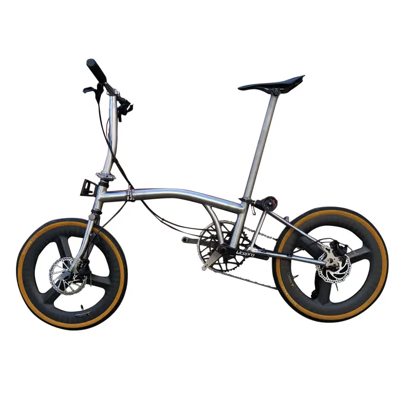 AliExpress NONE Titanium Tri Fold Folding Bike, 20 Inch 11 Speed Disc Brake Portable 53T 20" Wheel Foldable City Bicycle