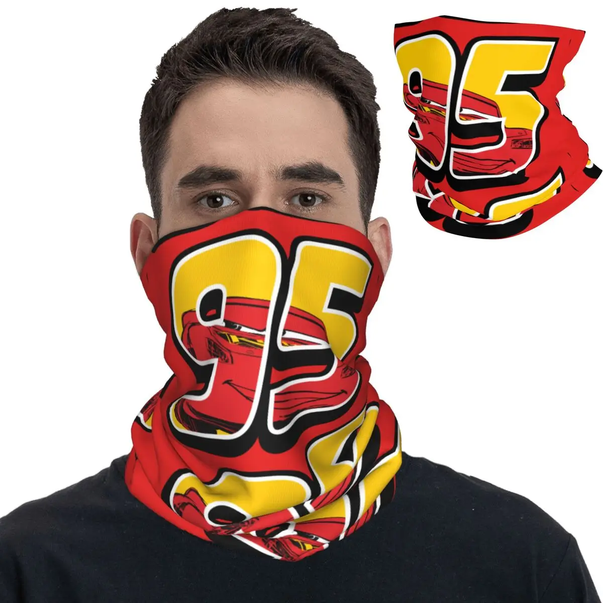 Cars 3 Lightning McQueen Go 95 Bandana Neck Cover Printed Wrap Scarf Warm Balaclava Fishing for Men Women Adult All Season