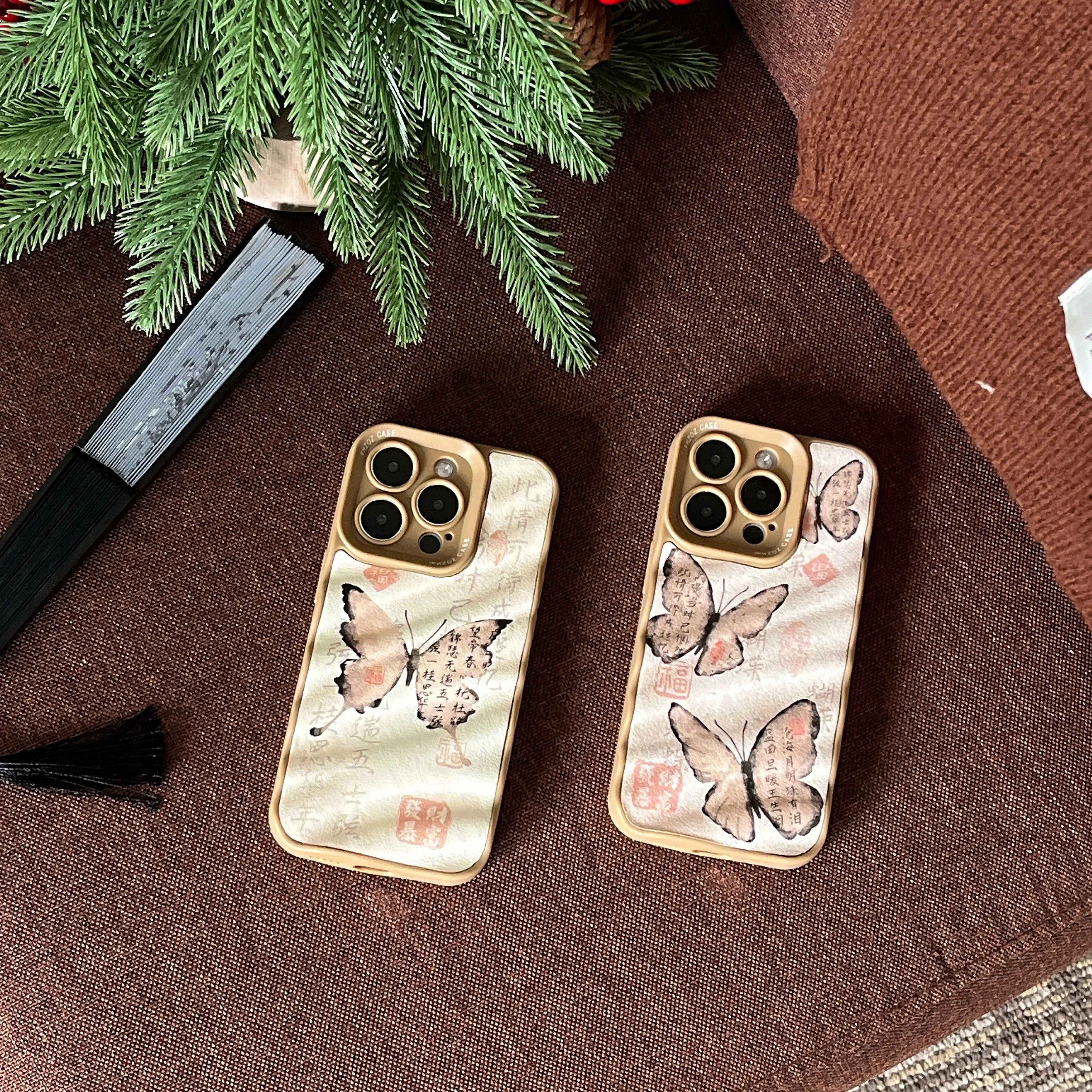 Wavy veneer butterfly pattern for iPhone 14Pro 14 14Promax 13Promax 13Pro 13 15 15Pro 12 12Pro 12Promax 11 15Promax soft shell