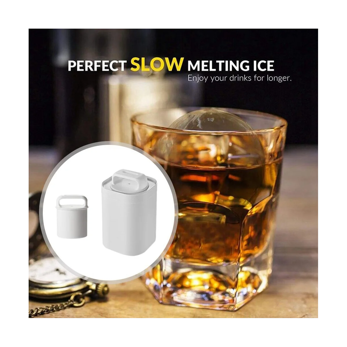 Ice Ball Maker Spherical Whiskey Tray Whiskey Round Bubble-Free Square 3D Sphere Mold Mould Ice Box