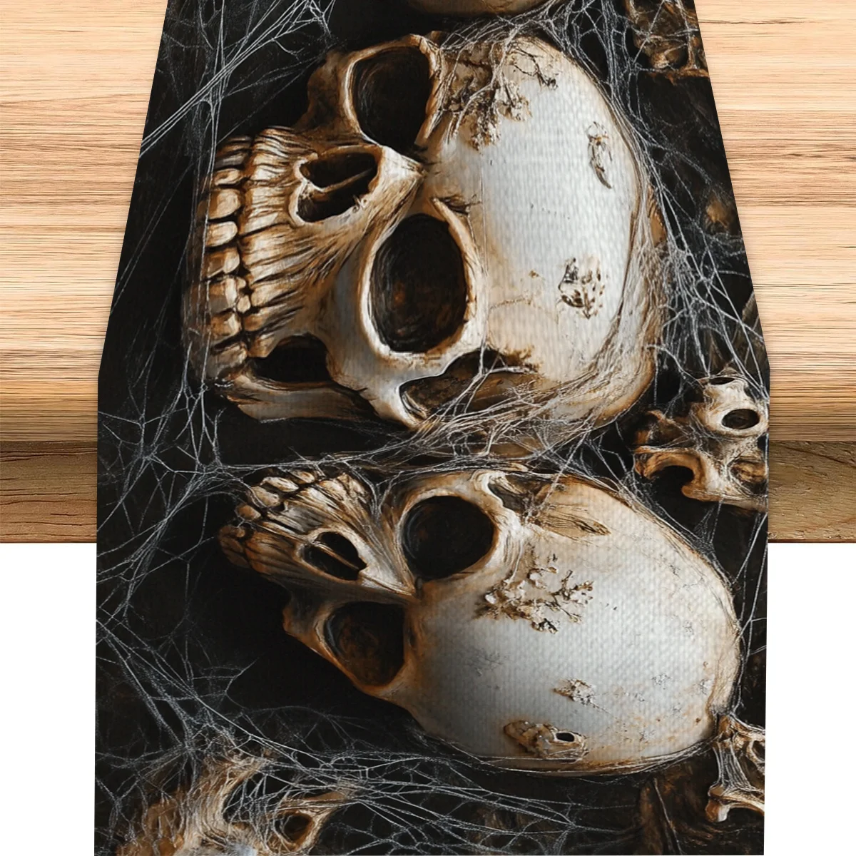 

1Pc Halloween Themed Table Flag, Skull and Candle, Suitable for Party, Restaurant, Home, Market, Holiday Decoration Scene.