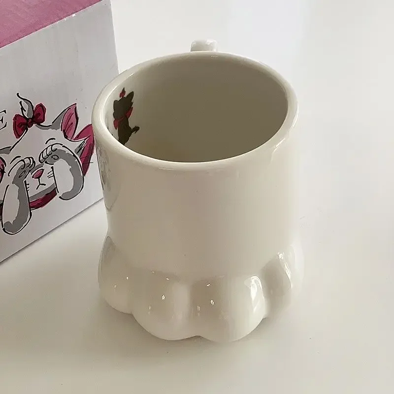 Cute Cat Claw Ceramic Coffee Cup Japanese Cartoon Cup Creative Water Cup Mug White Drinking Water Bottom