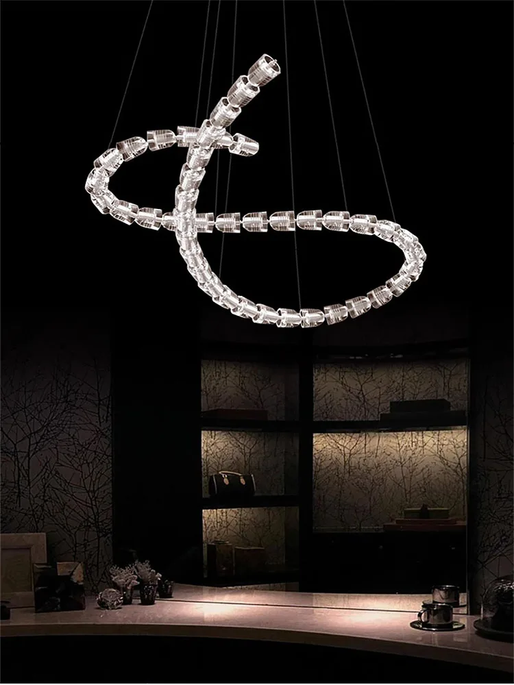 

2023 Trendy Bullet Design Crystal Ceiling Chandelier Lighting Lustre Suspension Luminaire Lampen For Living Room