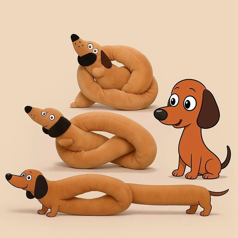 

100CM Long Dachshund Plush Toy with a Variety of Cute Designs and Soft Scarves It's a Perfect Gift for Children on Festivals