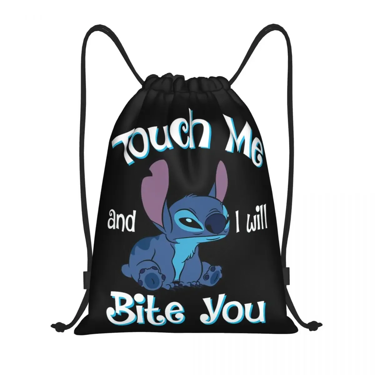 

Custom Anime Drawstring Backpack Women Men Gym Sport Sackpack Foldable Touch Me I Will Bite You Training Bag Sack