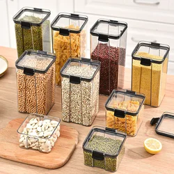 2pcs Sets Sealed Jar Food Storage Box Transparent Plastic Kitchen Organizer Multigrain Tank Stackable Dried Sealed Storage Jars