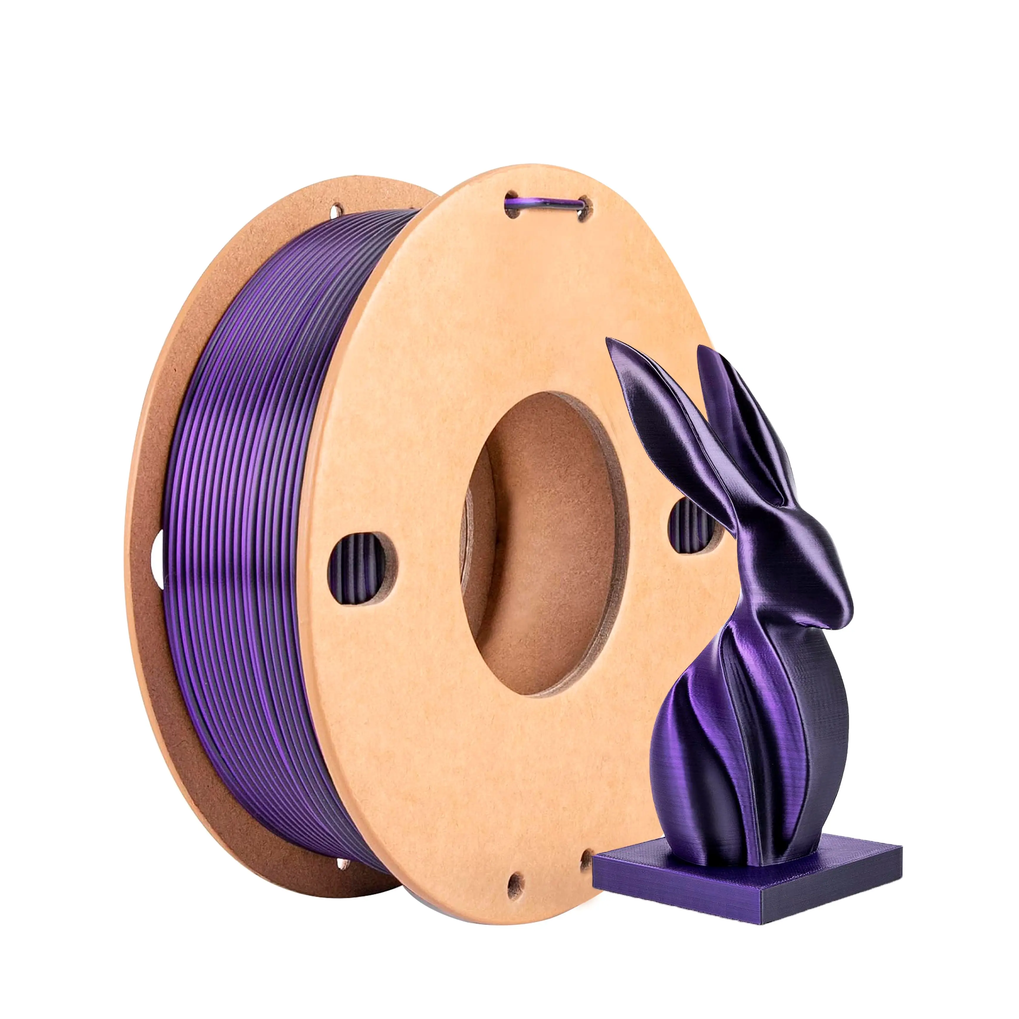 

Dual Color Silk 0.25KG PLA 3D Printer Filament 1.75mm, Dual Color 2-in-1 Purple-Black Silk Filament 0.25KG Spool Dimensional Acc