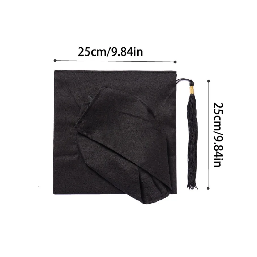 Trencher Cap DIY Flowers Graduation Cap Mortar Board Adjustable Kids Academic Hat with Tassels Bachelor Fringe view 5