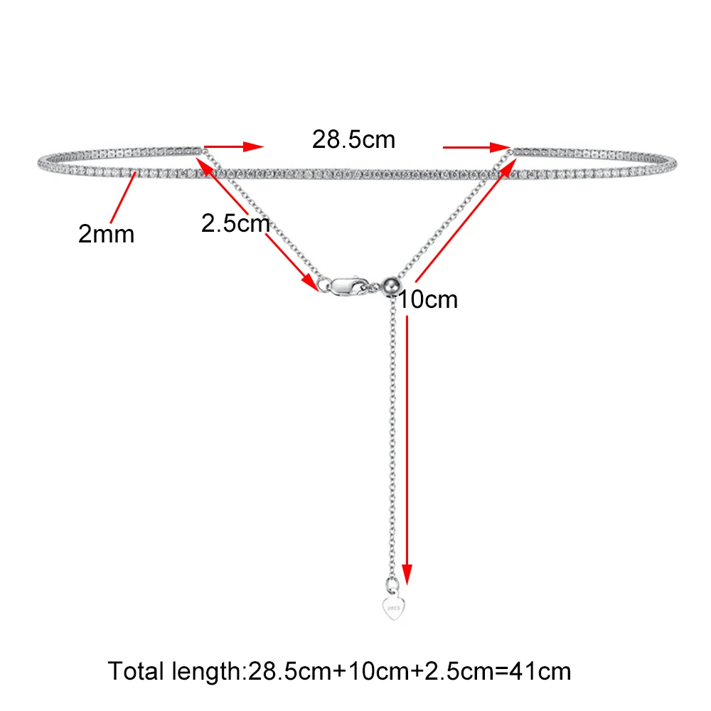 Imagem -06 - Moissanite Colar Gargantilha de Tênis para Mulheres Colares Ajustáveis Prata S925 Corrente Banhada a Ouro 18k Jóias para Casamento Cor d mm