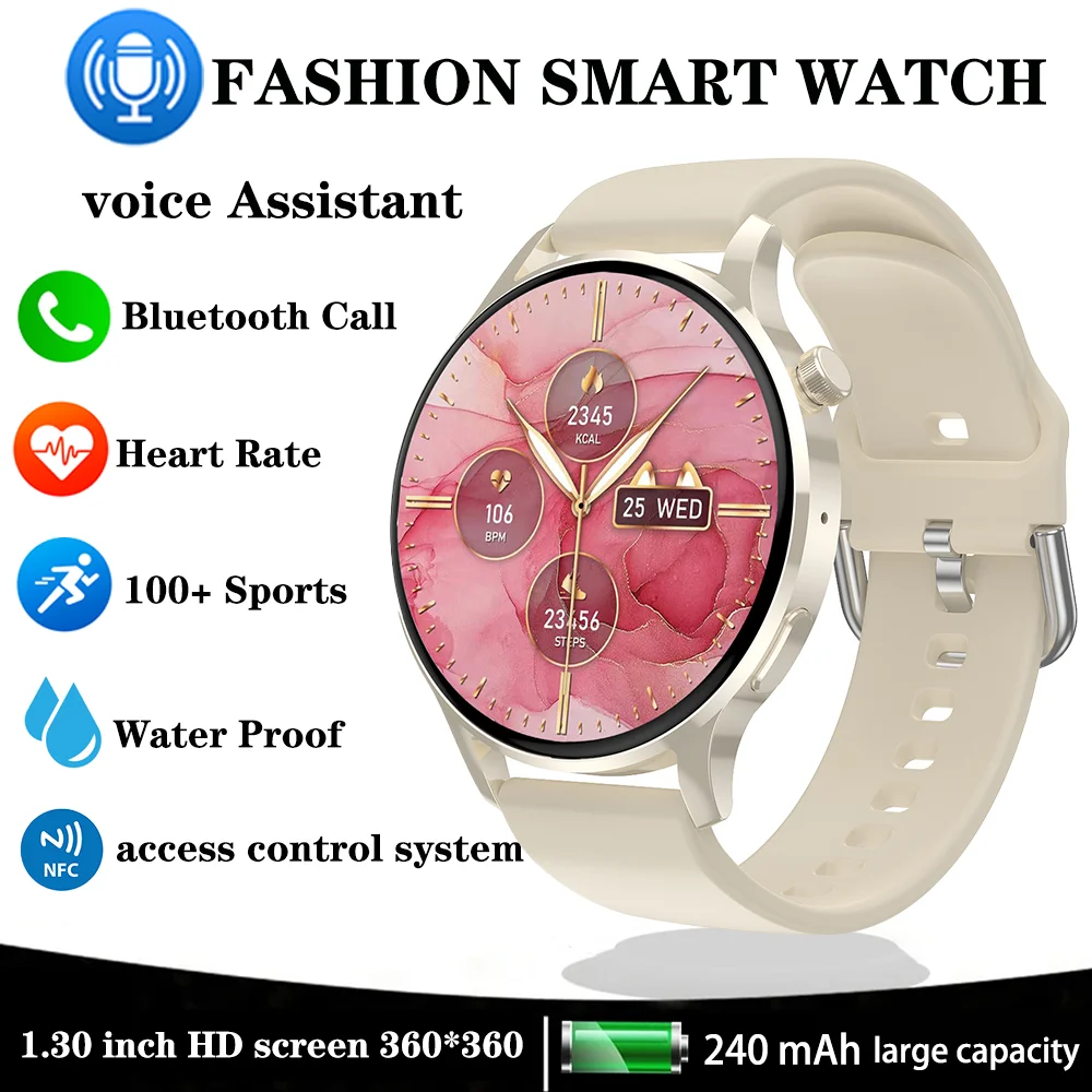 

Xiaomi Youpin NFC Smart Watch Women Bluetooth Call Voice Assistant Heart Rate Monitoring Women's Watches Sports Fitness Bracelet