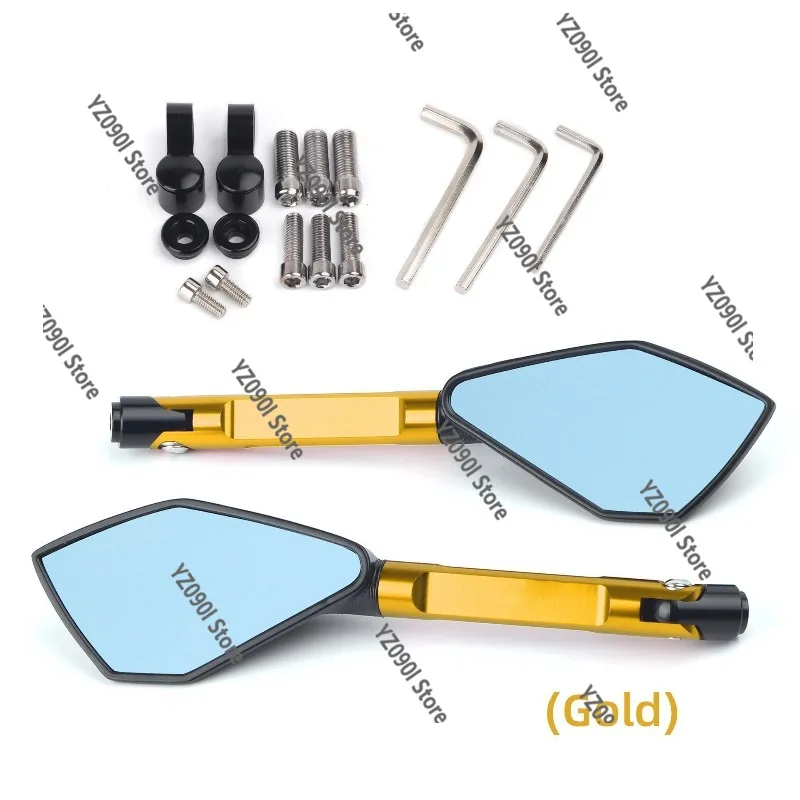 CNC Pentagonal Rearview Mirror Universal For Motorcycle Electric Scooter Modification Accessories