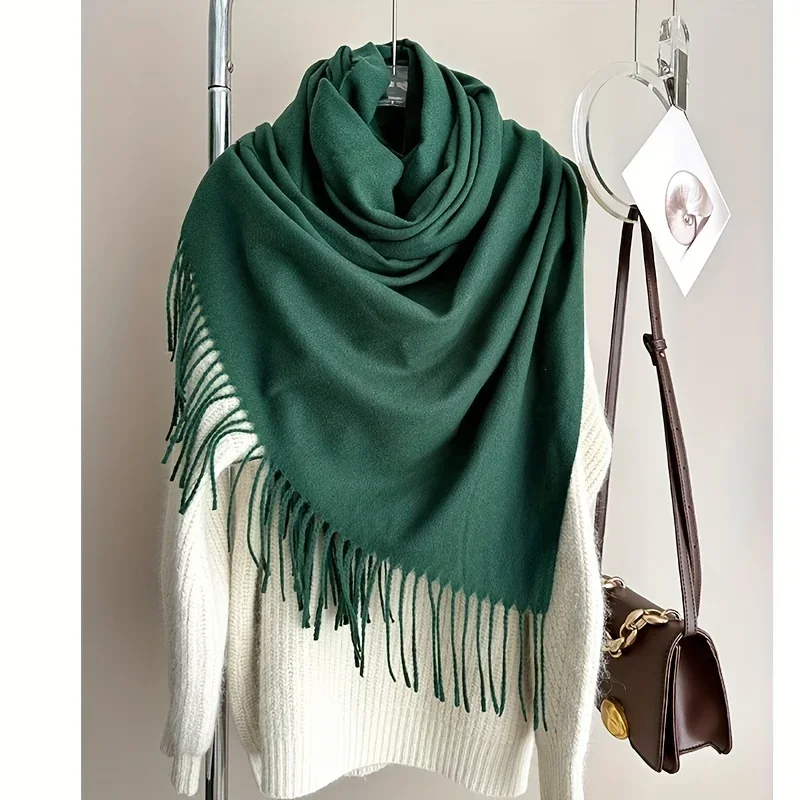 Large Size Geometric Pattern Scarf Stylish Versatile Soft Comfotable Shawl Autumn Winter Breathable Coldproof Neck Scarf
