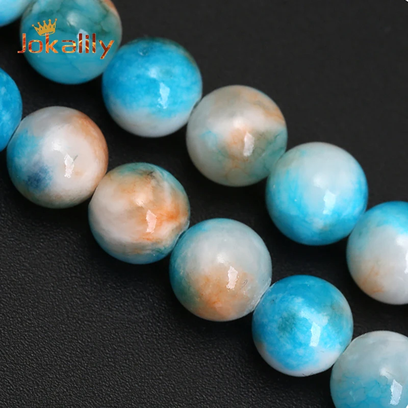 

Blue Brown Persian Jades Stone Beads For Jewelry Making Round Loose Beads Diy Charms Bracelet Accessories 6 8 10 12mm 15" Strand