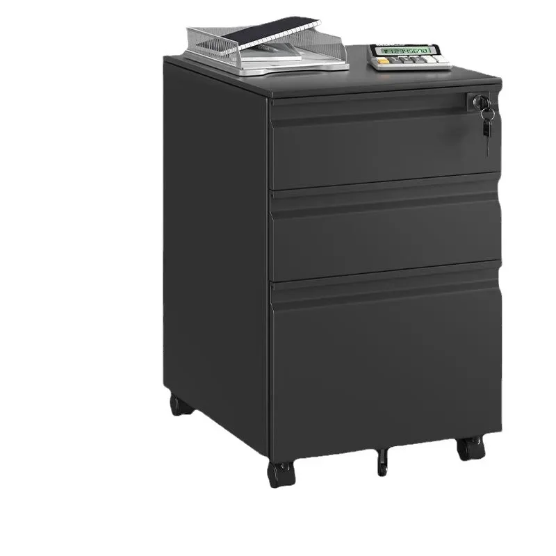 Under Desk File Cabinet Office Locker Mobile Low Cabinet Locked Drawer