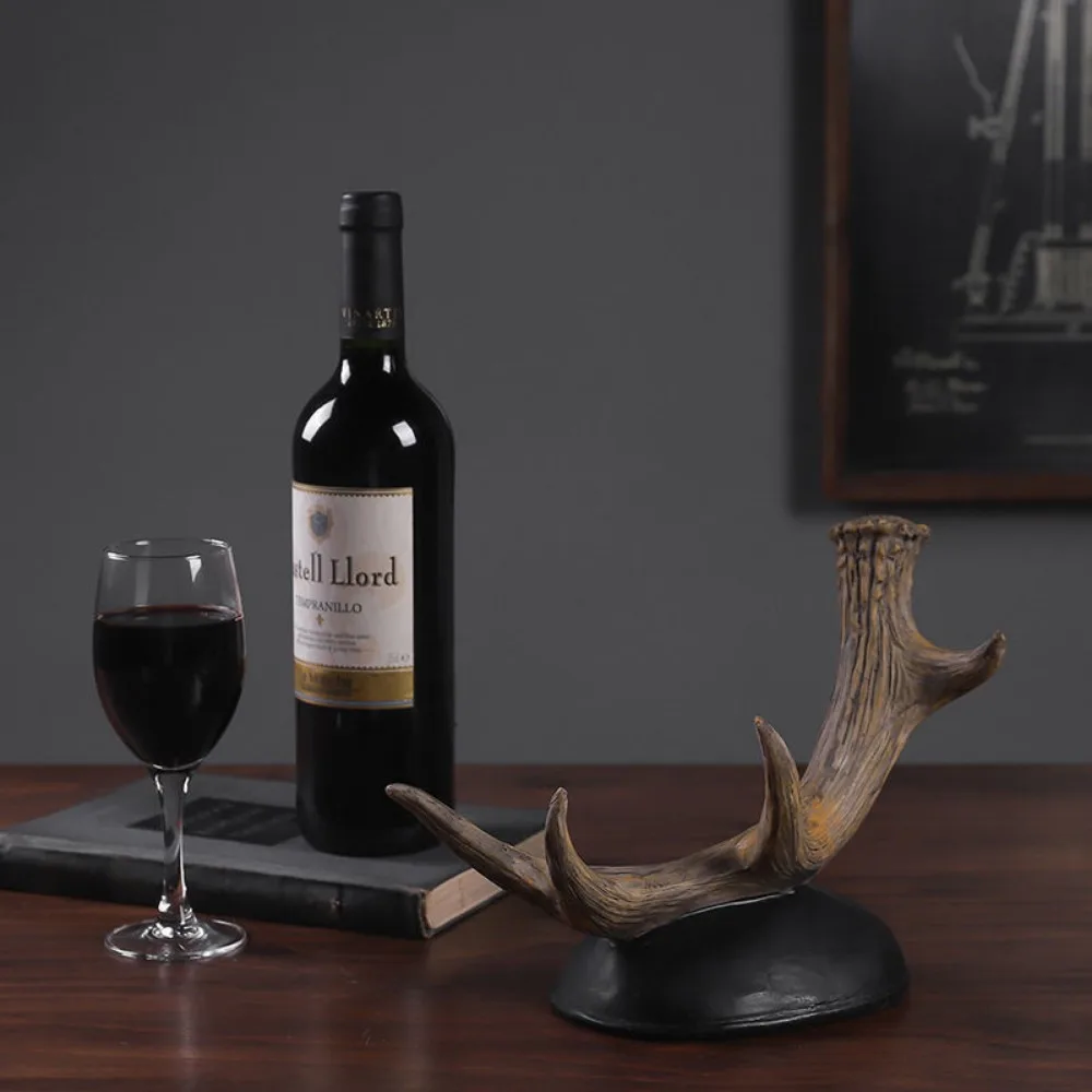 Resin Antler Tabletop Bottle Holder Elegant Display Stand Wine Rack Creative Wisky Holder for Beverage Storage Stand Best Gift