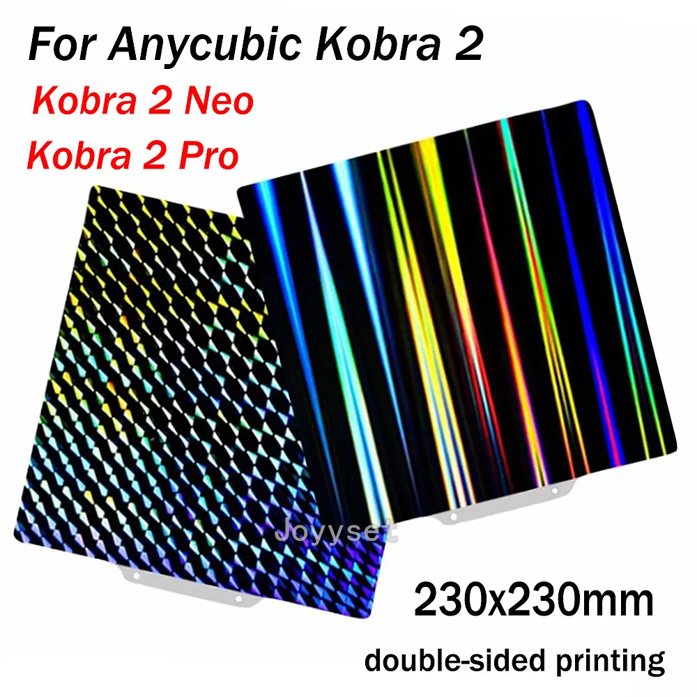 Build Plate For Anycubic Kobra 2 Spring Steel Sheet 230×230mm PEI PET PEO Double Sided Printing bed for Anycubic Kobra 2 Pro/Neo