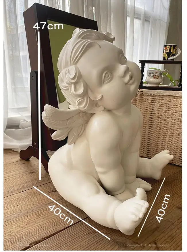 Resin Angel Statue for Home Decor, Crafts, Room Decoration, Objects, Study Vintage, Large Floor Ornament, Animal Figurines Gifts