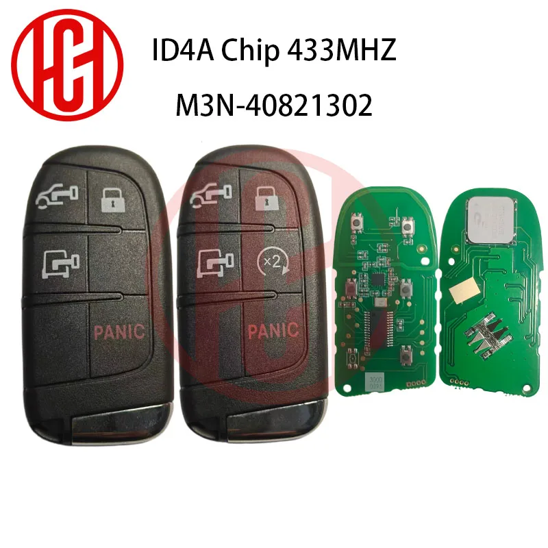 M3N-40821302 Smart Car Remote Key 4A Chip 433MHz For RAM ProMaster 2022 2023 2024 2025 Keyless 7FF24LXHAB 7FF25LXHAB 4/5 Buttons