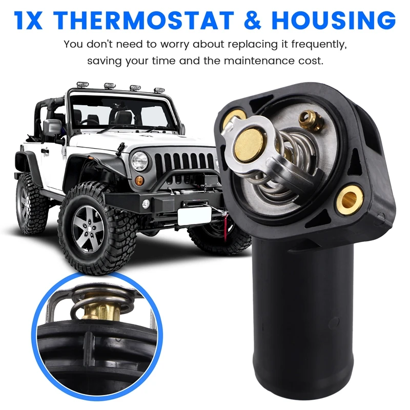 Brand New Thermostat & Housing 4666149AA For Jeep Wrangler JK 2007-2011 With 3.8L