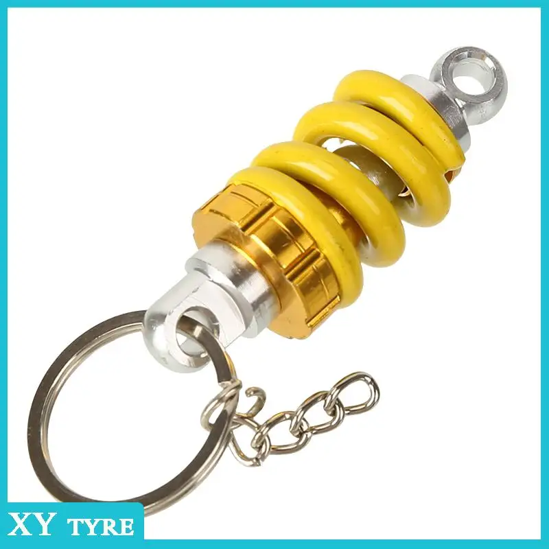 Aluminum Alloy Shock Absorber Key Ring - Practical Automotive Front Strut Pendant Designed for Cars & Scooters