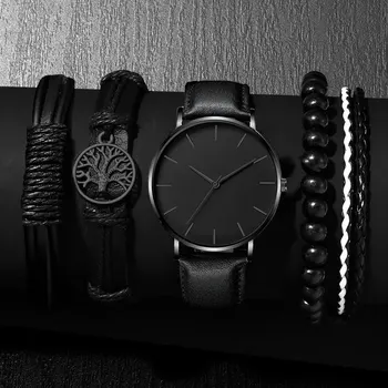 5 pièces ensemble mode hommes montres de sport homme d'affai...