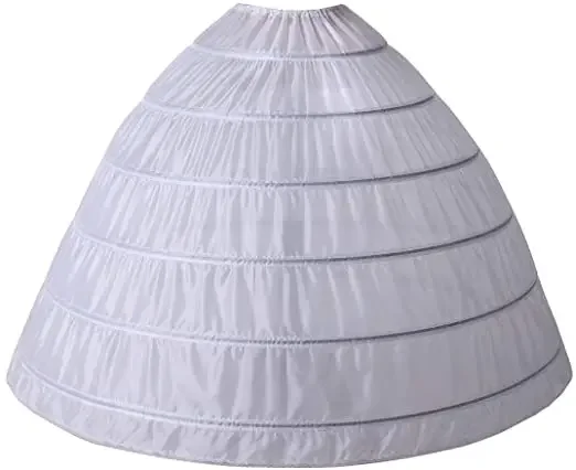 Women's Dome Shape 6 Hoop Petticoats Floor Length Underskirt Slip Crinoline for Ball Gown Wedding Dress