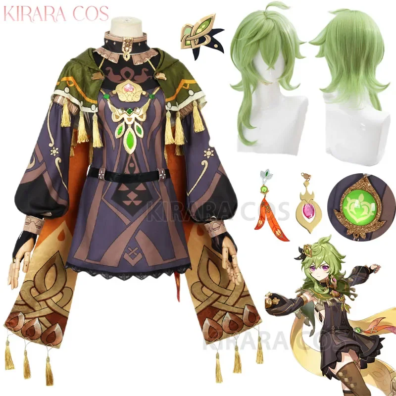 

Game Genshin Collei Cosplay Costume Sumeru Collei Cosplay Wig Full Set