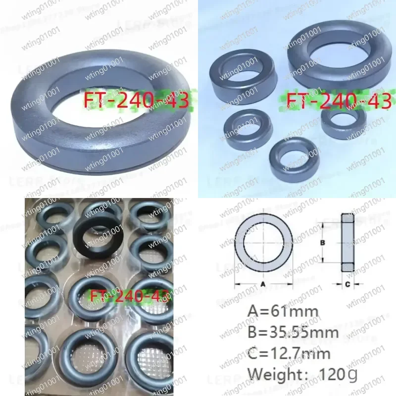 nucleo-toroidal-de-ferrite-estilo-americano-ft240-43-para-antena-de-onda-curta-balun-e-choke-anel-magnetico-de-alta-permeabilidade-unidade-Unica