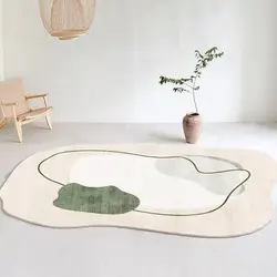 Alfombra moderna minimalista Irregular para decoración de sala de estar, tapete de área grande, antideslizante, lavable, para dormitorio y mesita de noche