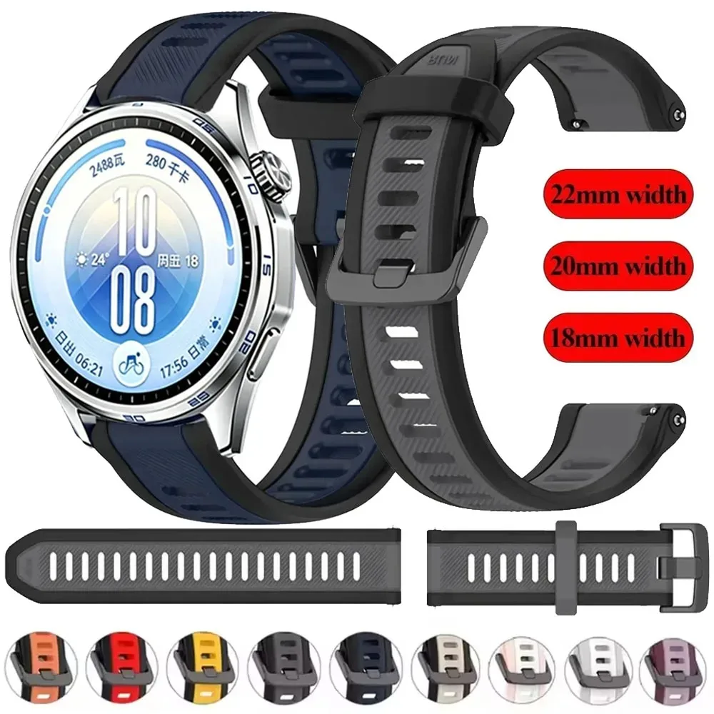 18/20/22mm Offizielles Silikonarmband für Huawei Watch Weicher Ersatzgurt für Garmin Forerunner 170 70 970 570 42/47mm/Venu 4 3