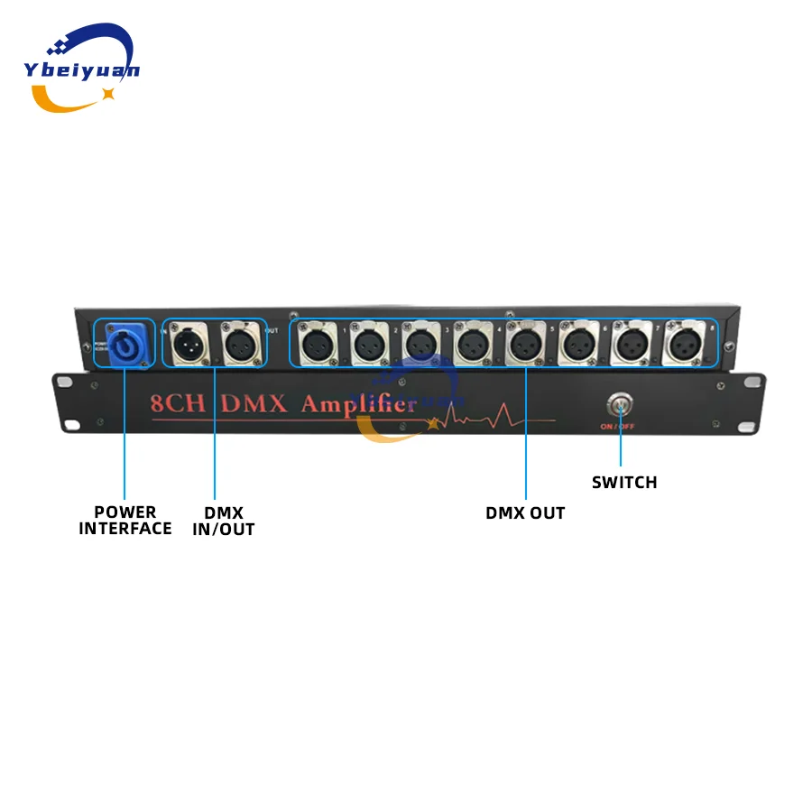 New DMX Signal Splitter DMX512 Stage Lighting Controller DJ Splitter Lighting Disco Wedding Party Signal Amplifier Distributor
