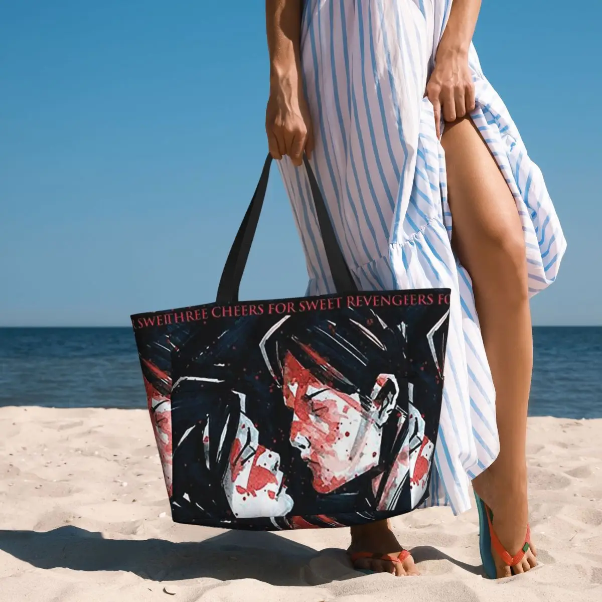 My Chemical Romance Beach Tote Bag Sport Gym Yoga Duffle Large Tote Bag Women Travel Bag Fitness bag