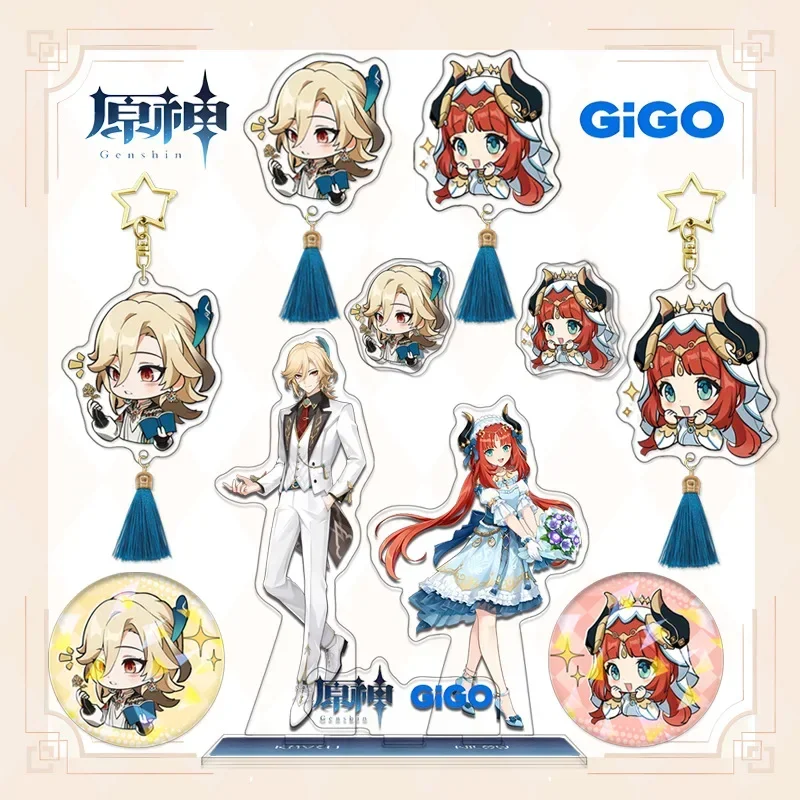 

Yuanshen GIGO Collabo Game Goods Kaveh Nilou Keychain Acrylic Stand Desk Display Collection Kawaii Ornament Accessories Gift