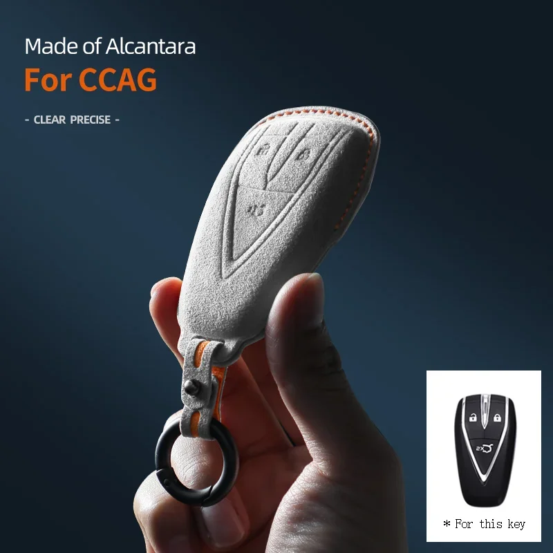 Alcantara Car Key Case Cover Shell For CCAG Changan UNIT UNIK CS35 CS55 PLUS CS75 PLUS Oshan X7 X5 KeyChain Accessories