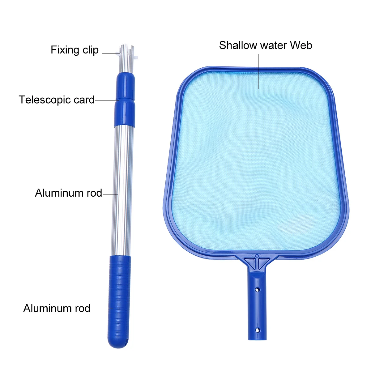 1 set Pool Net Mesh Leaf Skimmer Aluminum Handle For Swimming Pool Pond Fountain Cleaning Tool Lightweight Debris Rake