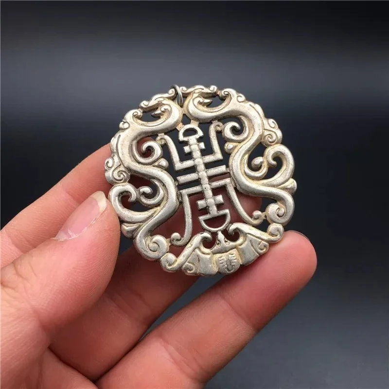 double-sided relief  birthday hollowed out ancient coins spend money pendant hang tag white copper auspicious coin pendant