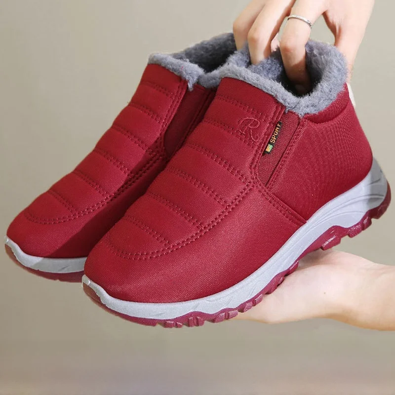 

Unisex Thick Bottomed Fleece Lined Cotton Boots Winter Warm Casual Shoes Low Cut Ankle Booties for Men And Women