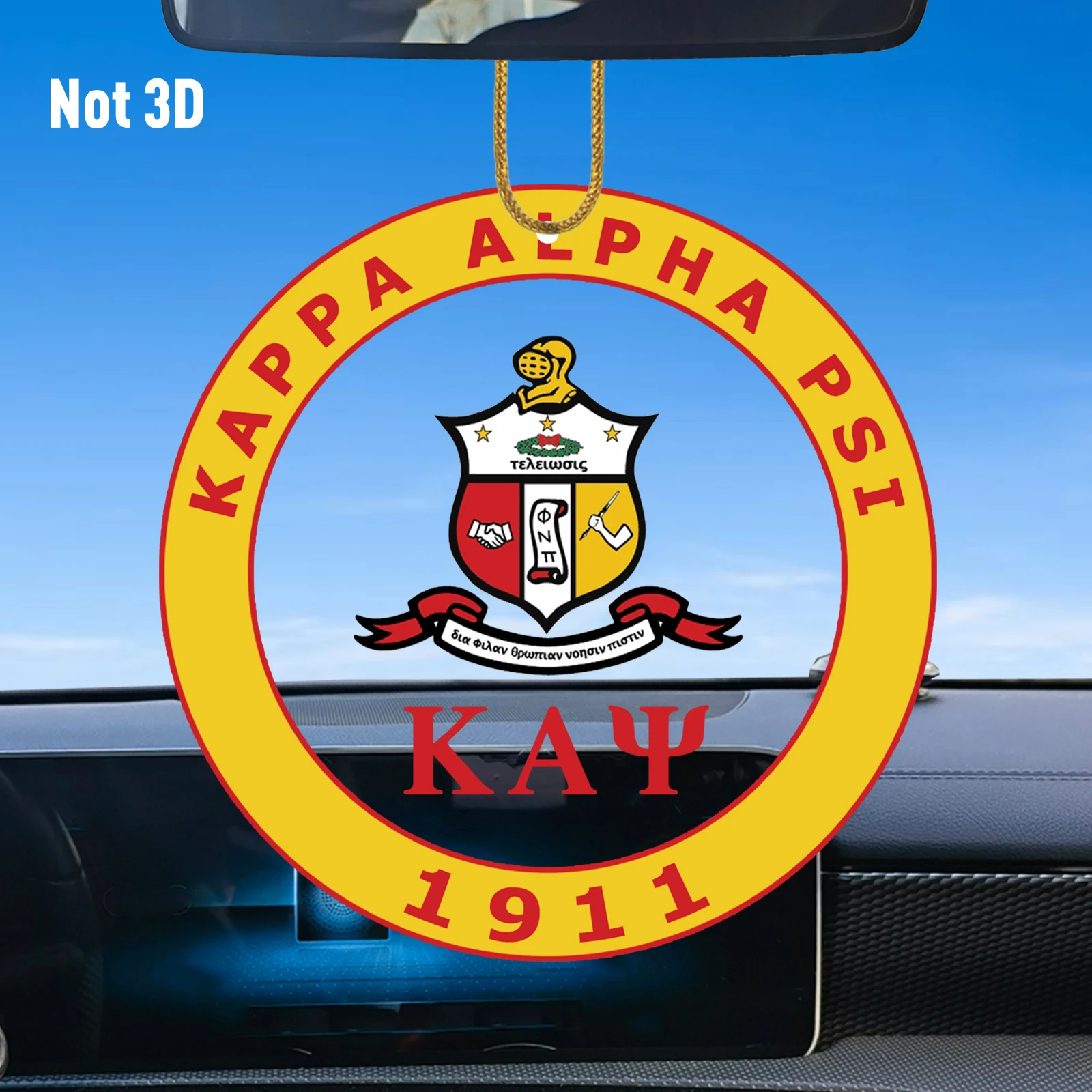 K001A00123 Kappa Alpha Psi Round key chain pendant, car decoration decoration acrylic material backpack pendant