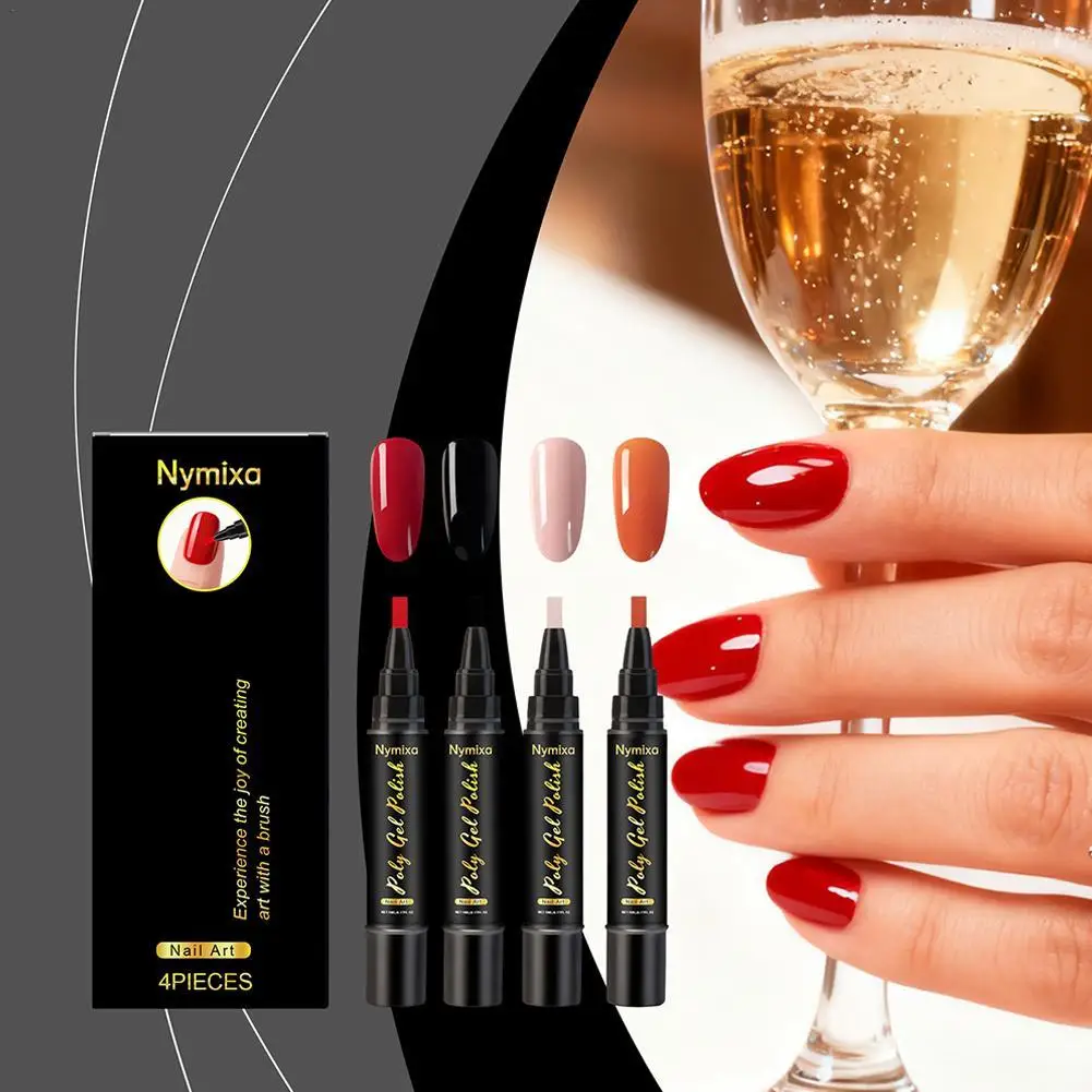 

4PCS Nail art markers specialised needle tube nail art pens Hand-drawn Outline Pen Acrylic paint pen set Acrylic paintbrus