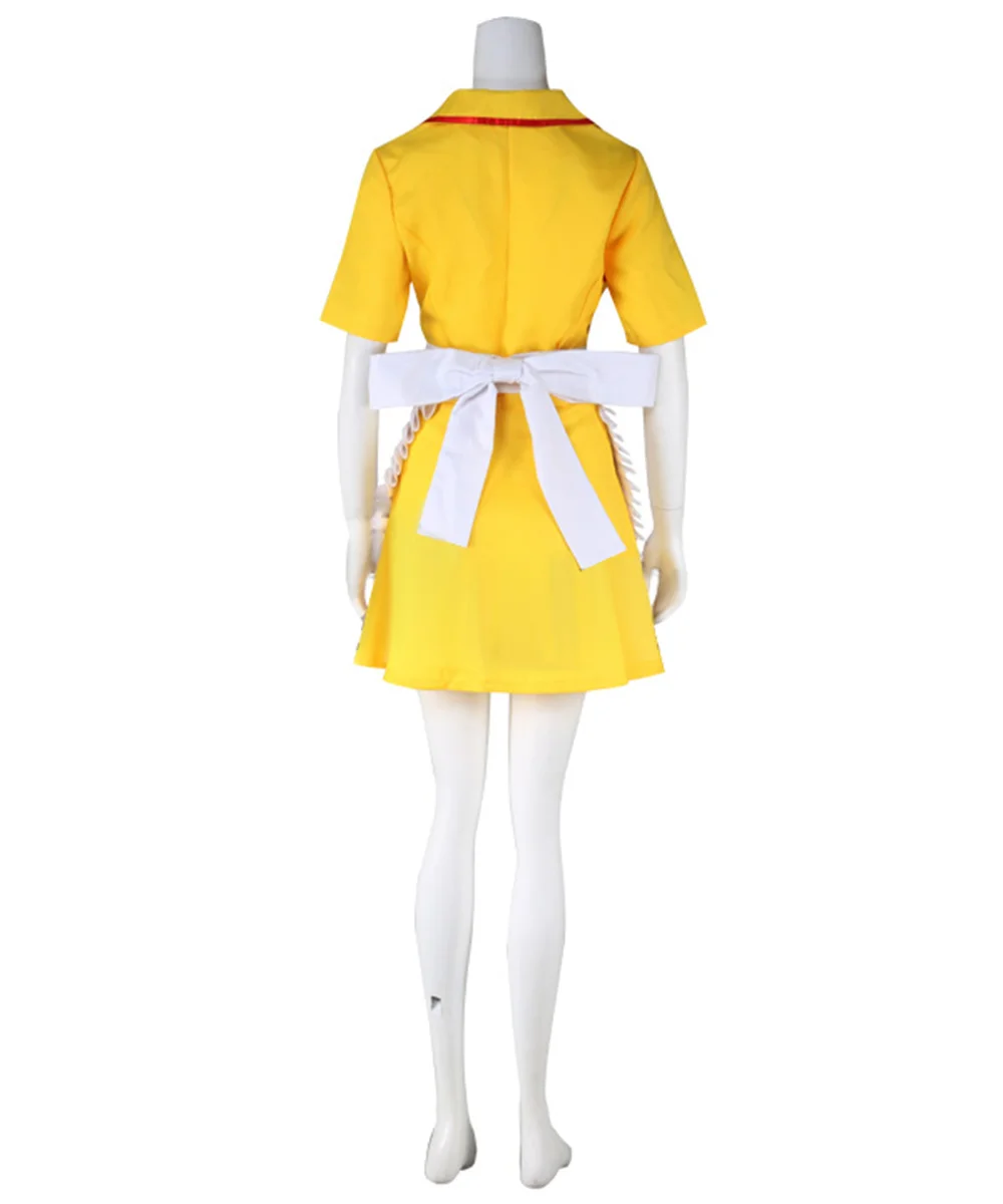 Full Body Erica Anders Cosplay Costume Catherine Girls Costuems Yellow Waitress Dress Halloween Carnival Party Outfits