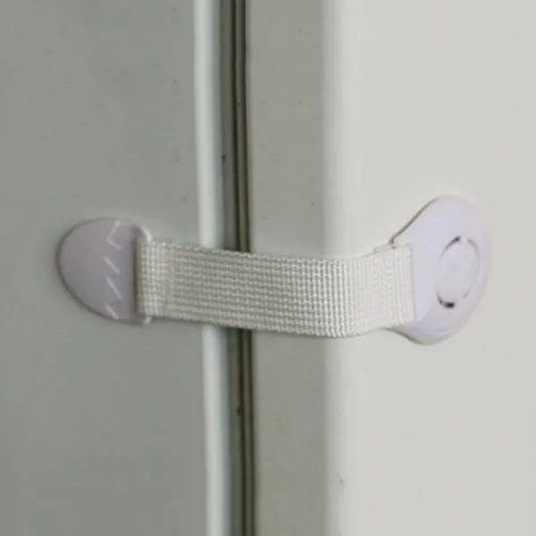 

6Pcs White Baby Safety Locks Set Adhesive Fridge Cabinet Drawer Door Locks 19Cm Length DIY Cuttable Ribbon Flexible Cloth Belt