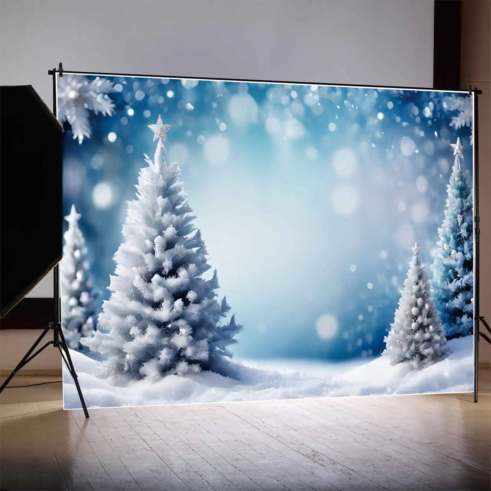 MOON.QG Christmas Winter Snow Scenery Backdrops Photography Child Home Party Photozone Backgrounds Photo Studio Shooting Props