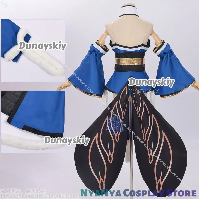 Anime Game Fate Fgoo Cosplay Tamamo No Mae Costume Sexy Blue Japanese Kimono Jirai Kei Girls Halloween Christmas Party Cos