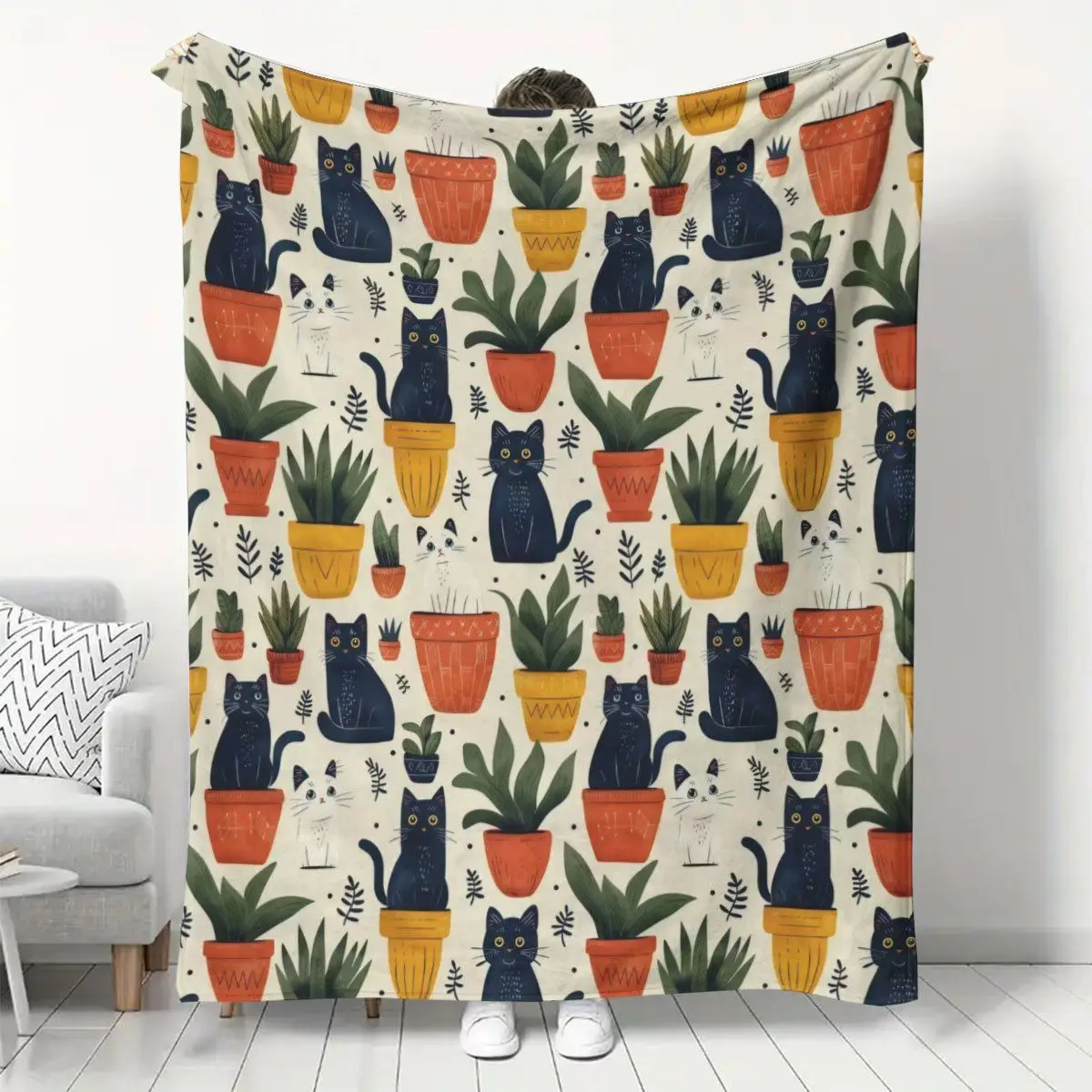 Printed Throw Blanket Westie White Dog Lavender Daisy Floral Garden Pattern Soft Cozy For Sofa Bed Couch