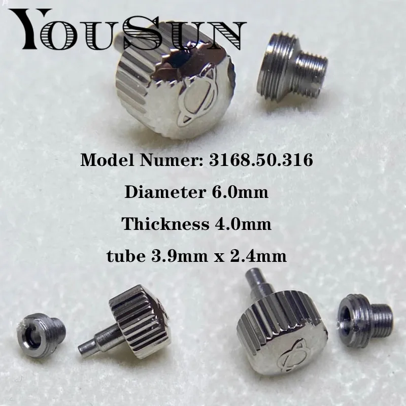 

Watch Head Crown 6.0mm Outer Wire Screw Fitting For ENICAR 3168.50.316